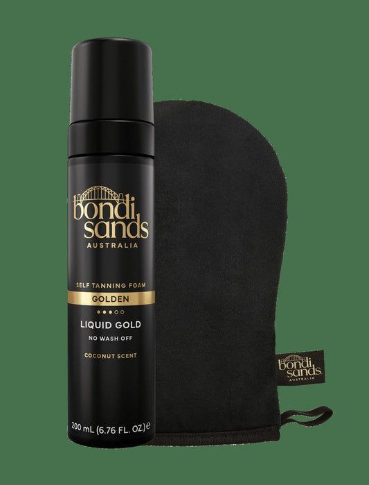 Liquid Gold Self Tanning Foam & Application Mitt Bundle