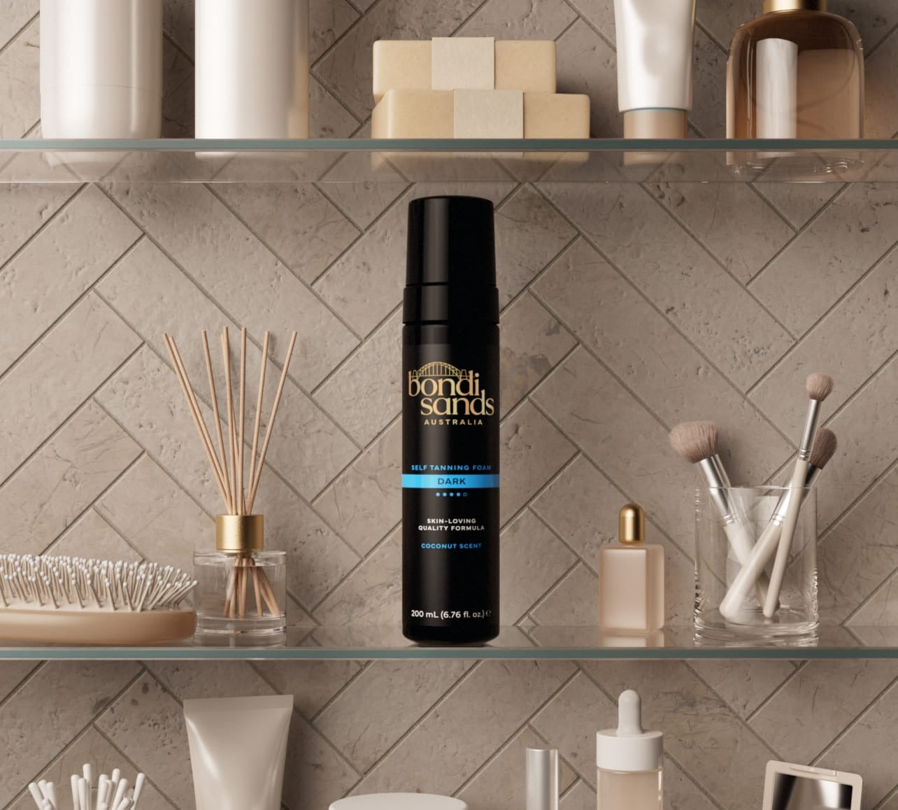 Dark Self Tanning Foam and Application Mitt Bundle