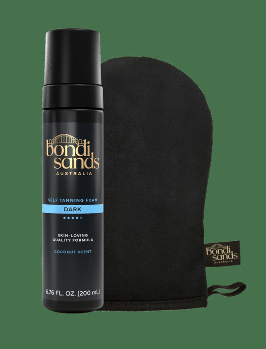 Dark Self Tanning Foam and Application Mitt Bundle